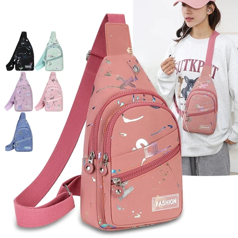 Sling Backpack Shoulder - Bolsa de Peito Feminina Leve, Mochila