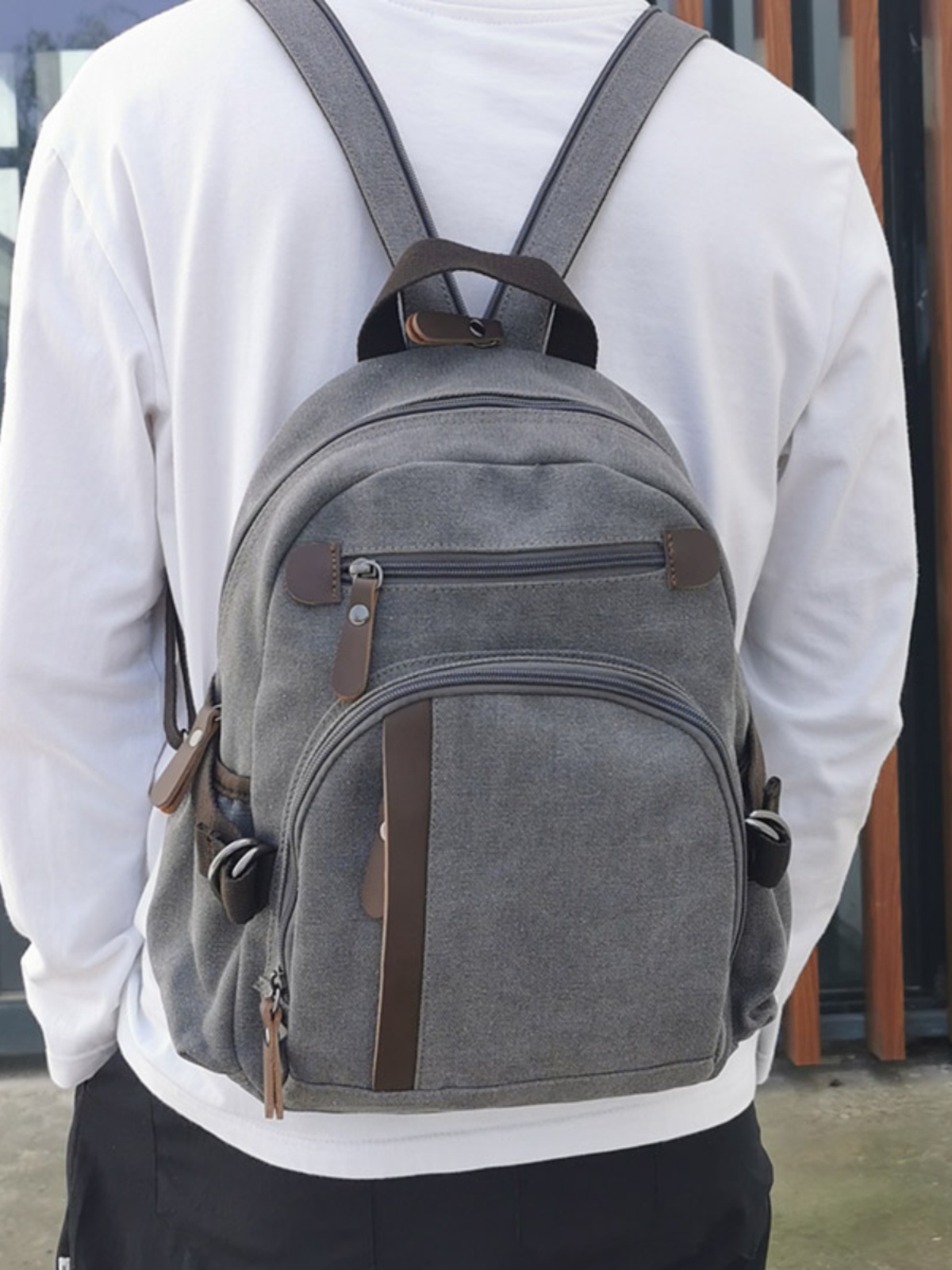 Mochila Pequena de Lona para L - Canvas Backpack Casual avaliação e preço